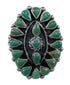 Authentic Sterling Silver Turquoise Needlepoint Ring Size 7-1/2 FX92802